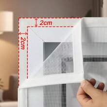 White Mesh Window Screen, Suitable For Summer Use, Can Block Mosquitoes, Easy To Clean, Attached With Hook And Loop For Simple Installation, Applicable For Various Occasions - White - View 2