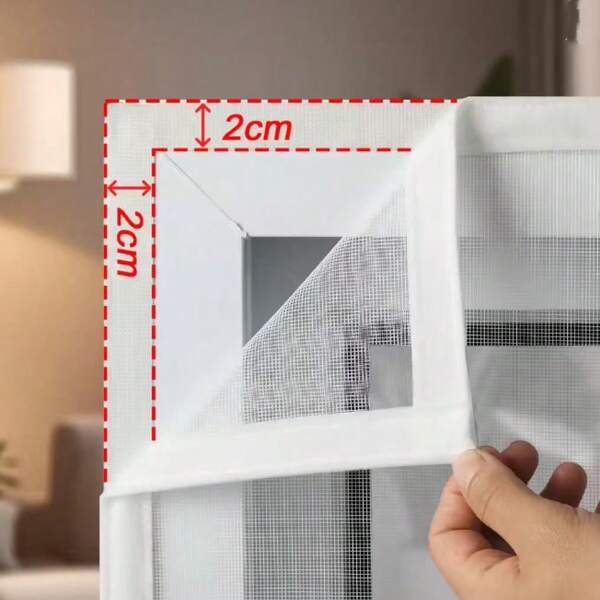 White Mesh Window Screen, Suitable For Summer Use, Can Block Mosquitoes, Easy To Clean, Attached With Hook And Loop For Simple Installation, Applicable For Various Occasions
