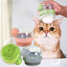 3-In-1 Pet Bath Brush With Shampoo Dispenser, Soft Silicone Material, Suitable For Cats And Dogs, Can Be Used For Deshedding And Massage, One-Key Control Anti-Leakage, Suitable For Small, Medium And Large Dogs And Cats, Essential Bathroom Bathing Accessory - Multicolor - View 9