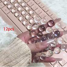 32pcs/16pcs Crystal Clear Keyboard Stickers, Designed For Women, Keyboard Stickers, Typing Stickers, 3D Nail Art Accessories, Special Clear Decoration, No Damage To Nails, Clear DIY Keycaps, Self-Adhesive, Women's Office Keycaps, Durable, Long Nail Typing Tool, Nail Art Typing Stickers, Clear Resin Keycaps, 3D Stickers - View 11
