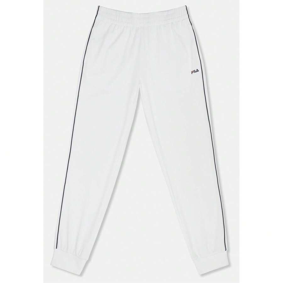 FILA Men's Tracksuit Bottoms, Sagano Regular Track Pants, 100% Polyester, Regular Fit With Adjustable Waist And Side Pockets, Printed Logo, White - White - View 1