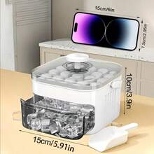 1pc - Ice Cube Mold, Magic Press Ice Tray, Square Household Ice Box, Refrigerator Ice Maker - View 2