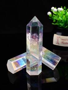 1件天然水晶彩色手工白色水晶方尖碑柱，適用於家居裝飾與靈性療癒 - 彩色工藝白水晶柱 - 查看 4