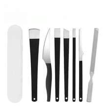 6-7Pcs Pedicure Tools Set With Storage Case, Stainless Steel Foot Care Kit, Dead Skin Remover, Foot File For Home & Salon Use - Black - View 10