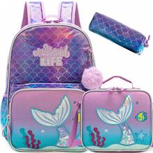 女孩可愛學生背包，適合青少年上學用，附斜跨小包，開學季女款背包 - 兒童書包 - 查看 5