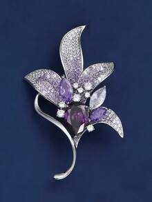 1 Piece Best-Selling Women's Jade Flower Crystal Brooch. It Complements Suits And Adds A Touch Of Elegance And Grace. Multiple Colors Are Available. - Multicolor - View 12