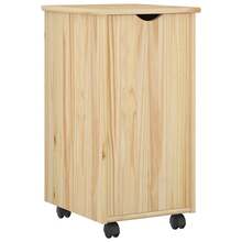 Carrello portaoggetti  marrone, 34 x 39 x 65,5 cm, in legno massello di pino. - Marron - Visualizzare 2