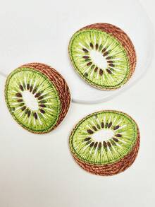 3pcs Sweet Cute Double-Sided Printed Fruit Slice Charms, Red Strawberry Charm, Lemon Kiwi Apple Charm, DIY Faux Fruit Decorative Pendant, Suitable For Necklace Earrings Keychain Bag Decoration, Handmade Jewelry Accessories - Multicolor - View 7