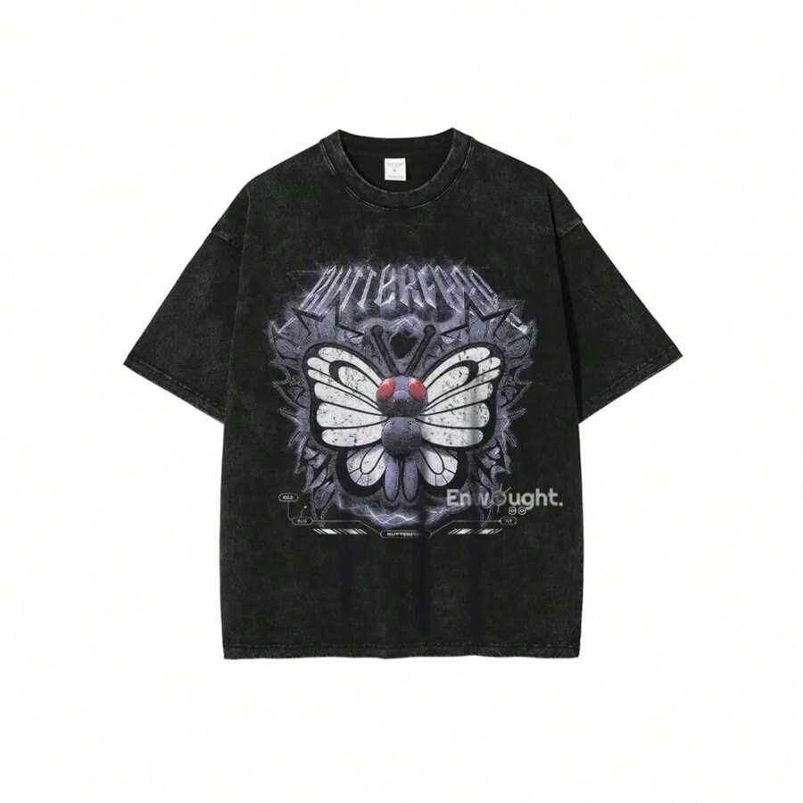 2026 Zhang LingHe Washed T-Shirt Streetwear Hip-Hop Fashion T-Shirts C-Drama Actor T-Shirt For Men And Women Short Sleeve Harajuku Summer - 後七 - 查看 1
