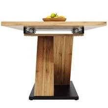 Telescopic Dining Table (119-158.5 X 80 Cm), Extendable Table, Kitchen Table, Extends From 119 To 158.5 Cm Thanks To Internal Extensions, For Kitchen And Living Room, Wood-Colored Dining Table With Curved Top - Natural Color - View 11