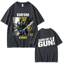 Rockband KMFDM XTORT Doppelseitig Bedrucktes T-Shirt für Männer und Frauen, Mode Vintage Gothic Streetwear Unisex Lässiges Oversized T-Shirt - Schwarz - Übersicht 5