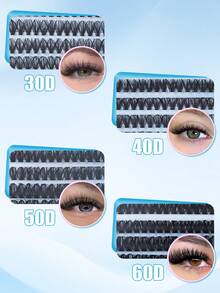560pcs Cluster Lash Set -- 30D + 40D + 50D + 60D, Curl 10-18mm, Mixed Length, Natural Fluffy Volume, DIY Assemblable And Reusable Faux Mink Lash Extensions, Feather-Light And Hypoallergenic (Suitable For Beginners), Applicable For Wedding/Party/Daily Wear Lash Clusters, Eyelash Clusters, Individual Lashes, Eyelashes, False Eyelashes - View 6