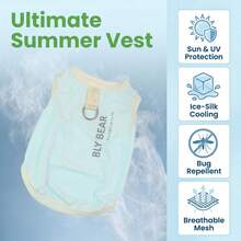 DomKim Lightweight Breathable Pet Cooling Vest, Summer UV Protection Sleeveless Top, Quick-Dry Insect-Repellent, Outdoor Walking Heatstroke Prevention Vest, Suitable For Small, Medium, Large Dogs And Cats - Green - View 7