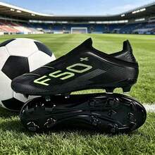 Slip-On Soccer Shoes - Unisex - Suitable For Outdoor Matches And Training - Black - View 3