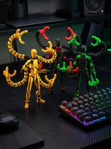 Cyberpunk robot-tentakel actionfigur samlarleksak, rörliga leder, posbar skrivbordsdekoration, lämplig för tonåringar och vuxna, julklapp, påskpresent, sci-fi-prydnad för spelrum - Multifärgad - Visa 3