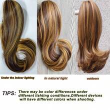 Women's Ponytail Clip-On Synthetic Hair Ponytail, Heat Resistant Fiber Hair, Dark Brown With Highlights - 挑染棕色 - 查看 4