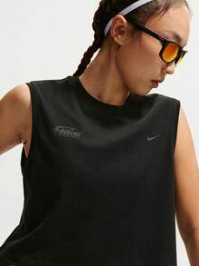 Nike Swift Butterfly Dri-FIT 女款快乾無袖跑步T恤 IM0632-010 - 黑色 - 查看 3