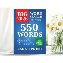 New Adult Word Search Activity Book, Adult Leisure Stress Relief, Brain Exercise, Large Font Printing, Lightweight And Portable, Can Be Used As A Gift (Pen Not Included) - Single Piece - View 1