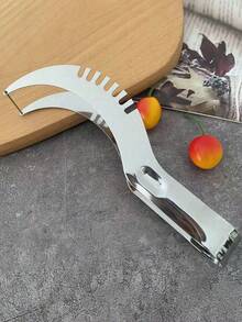 Easy-Slice 二合一西瓜切片器 - 不鏽鋼、便攜且防鏽 - 適合家庭、餐廳和酒店的西瓜切片器 - 銀色 - 查看 11