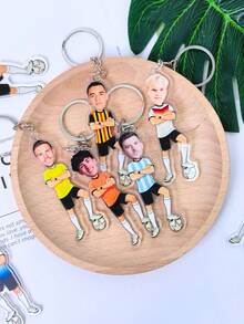 1/3/5Pcs World Cup Custom Soccer Player Photo Keychain, Personalized Name Football Keyring, Heartwarming Fan Keepsake, Lovely Game Day Sports Souvenir - Multicolor 4 - View 7
