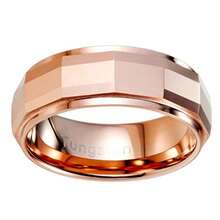 URBAN JEWELRY Elegante anillo de tungsteno sólido matriz de metal bronce anillo de boda compromiso 8 mm banda para hombres - 9 - Ver 4