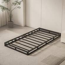 Base de cama con somier perfil bajo de 5 pulgadas base de colchón de metal de servicio pesado de 1500 libras con funda de tela fácil ensamblaje silencioso sin ruido antideslizante - Individual - Ver 6