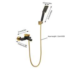 Bathtub Faucet With Hand Shower, Bathtub Shower Faucet With Valve, 3 Spray Patterns, G1/2 Thread, 1.5m Hose, Hand Shower For Bathroom (White Gold & Black Gold) - Black and Gold Version - View 10