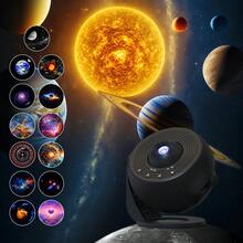 1pc Earth & Galaxy Projector + 13 Slides, High Definition Starry Sky Night Light, Adjustable Focus, Create Indoor Atmosphere, Galaxy Projector, Starry Sky Projector, Galaxy Light, Bedroom Projector Lamp, Nebula Ceiling LED Light With Remote Control - Multicolor - View 5