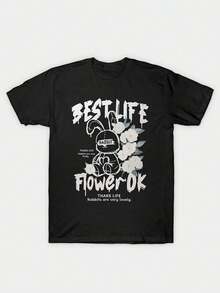 Retro chic rabbit and floral life print - Negro - Ver 1