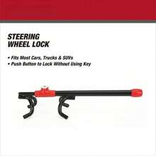 Universal Steering Wheel Lock Anti Theft Device For Car Truck SUV Van, Heavy Duty Security Lock With Keys, Visible Vehicle Protection Lock, Red Black - Option - View 6