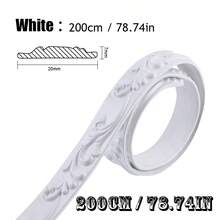 Lis Pinggiran PVC Fleksibel Perekat Diri 1m/2m Warna Putih Emas, Lis Dekoratif Motif Plaster Tiruan, Cocok untuk Cermin, Bingkai, Plafon, Dinding, Jendela, Lembut dan Lentur - warna - View 14