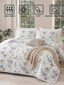 2pcs/3pcs Floral Bedspread Set(1 Bedspread+ 2 Pillowcaseswithout Filling ), Made Of Soft And Warm Cotton, Suitable For Various Sizes Bed,Spring Bedroom Decor,Floral Bedding - Multicolor - View 6