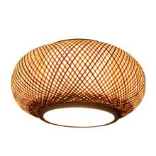 ZHFEISY Hanging Lamp Wicker Basket Ceiling Light Shade Natural Bamboo Pendant Lampshade - default - View 7