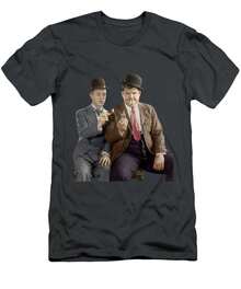 T-Shirt Grafica Da Uomo Vintage Comedy Duo 2026, A Maniche Corte E Girocollo, Con Stampa Di Stanlio E Ollio, Stile Casual Streetwear. - 後退 - 查看 1