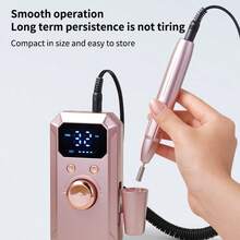 20,000 RPM Rechargeable Electric Nail File, Professional Portable Acrylic, Gel Nail And Polishing Tool, Includes 11 Drill Bits And 20 Sanding Bands, Wireless Design, High-Speed Tool Suitable For Salon And Home Use, Great Gift For Women - A - View 9