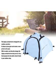 Portable Laptop Shade, Working Outdoor Travel SunShield, Privacy FoldableShield, 19.7x16.5x16.5in - View 2