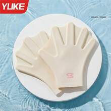YUKE Pastel Gradient Swim Gloves, Silicone Webbed Swim Gloves, Soft Non-Slip Resistance Training Gloves For Pool Water Fitness - Multicolor - View 12