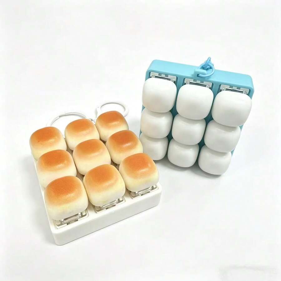 1pc Realistic Cream Bread Squeeze Toy, Clicker Stress Relief Toy, Slow Rebound Keychain Bag Pendant, Suitable For Fidgeting Anxiety Relief, Pool Party, Classroom Reward, Party Favor, Birthday/Holiday/Daily Gift. (Non-Light Version)