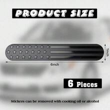 Tallew 6 Pcs 3D American Flag Decal 6 X 1 Inch USA Black Metal Flag Decal Patriotic Car Badges For Auto SUV Truck Motorcycle Bumper Window Fender Accessories - A - 查看 4