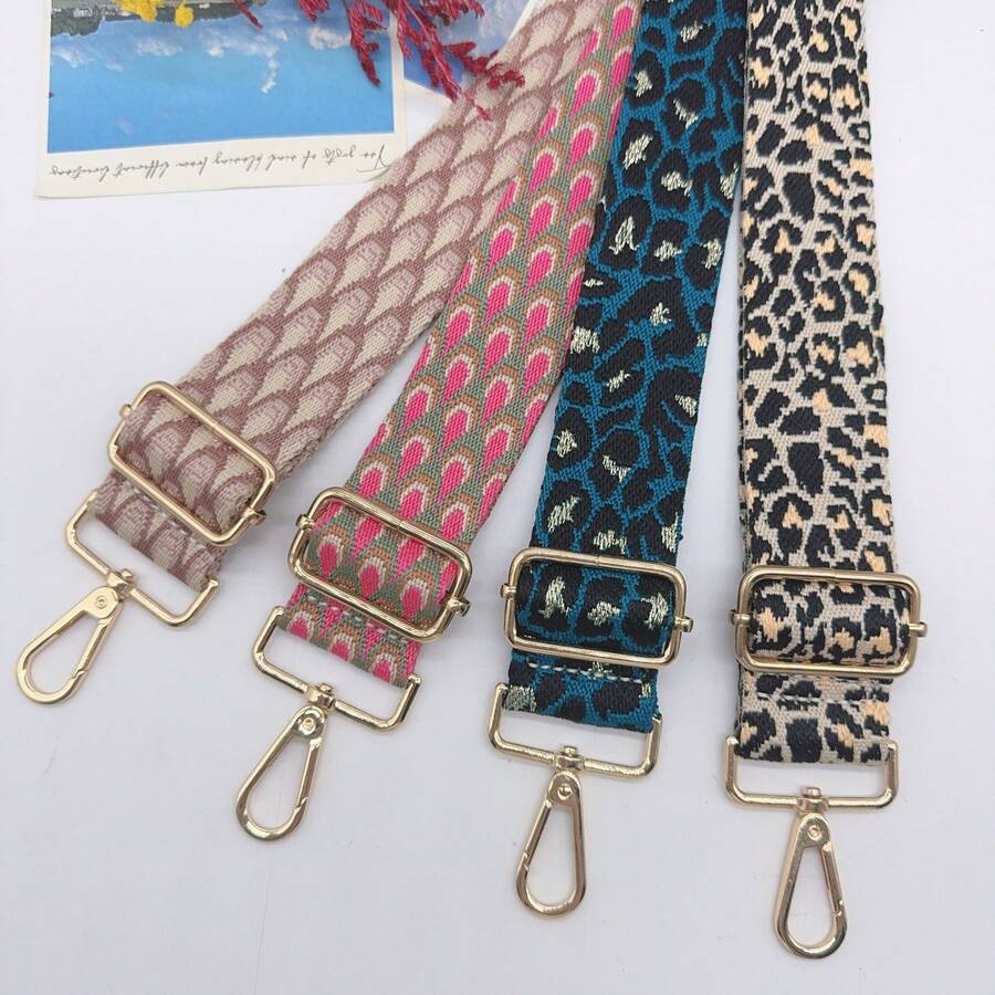 1pc 3.8CM Jacquard Shoulder Strap Accessory, Adjustable Replacement Long Strap For Shoulder And Crossbody Bags - Multicolor - View 1