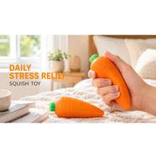 This Novel Fidget Toy Is Made Of Soft TPR With A Unique Feel. Stretch And Squeeze It To Relieve Stress. A Fun, Creative Carrot-Shaped Desk Ornament To Help You Unwind Anytime! - Multicolor - View 3
