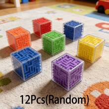 Gift For Her/Him: 12 Cute Mini Square Maze Toys, Educational And Competitive Toys. Classroom Prizes, Birthday Party Favors, Christmas And Halloween Gifts, Novelty Toys, Stress-Relief Toys, Summer Outdoor Toys, Pocket Toys (Random Selection) - 12 Items - View 2