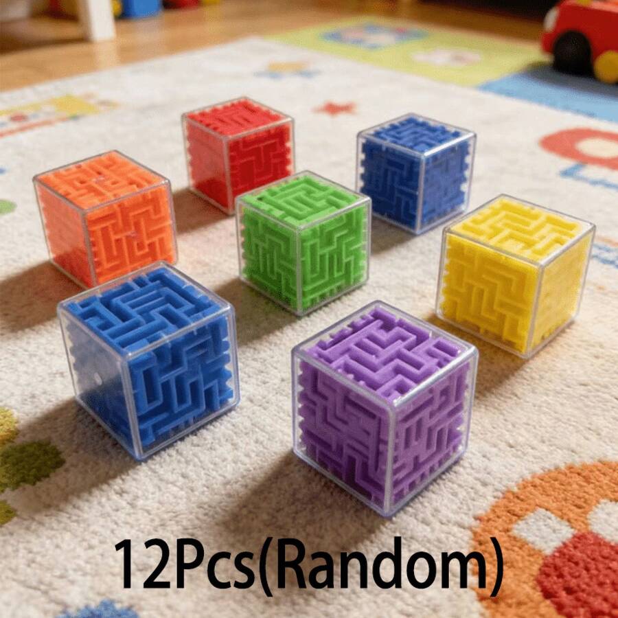 Gift For Her/Him: 12 Cute Mini Square Maze Toys, Educational And Competitive Toys. Classroom Prizes, Birthday Party Favors, Christmas And Halloween Gifts, Novelty Toys, Stress-Relief Toys, Summer Outdoor Toys, Pocket Toys (Random Selection)