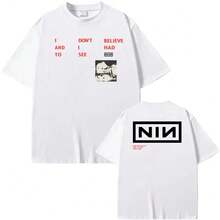 CBH LYRIC TEE T-shirt de groupe Nine pouce Nails de haute qualité style gothique hip-hop T-shirt en coton pour femmes/hommes T-shirts à col rond - Blanc - Voir 1