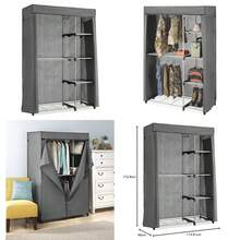 Whitmor - Mueble de varilla doble Deluxe Closet Plata con cubierta gris. Almacenaje 1 - Gris - Ver 1