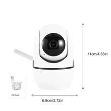 2 piezas Cámara de inteligente 1080P Full HD blanca, monitoreo, cámara de red, visión nocturna infrarroja, compatible con WiFi 2.4G, detección de seguimiento de movimiento, almacenamiento en tarjeta SD/nube (tarjeta no incluida), alimentada por USB, intercomunicador de audio bidireccional, visualización remota, detección de seguimiento de movimiento, monitoreo panorámico, cámara inteligente para interiores del hogar - Blanco - Ver 6