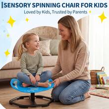 CuisinSmart Spinning Chair For Kids,Glow-In-The-Dark Elephant Sensory Swivel Chair With Handle Design For Training Body Coordination,3+ Years,220LBS Capacity - Blue - View 4