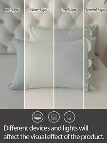 1 buah Sarung Bantal Renda Warna Polos 100% Poliester (Isi Bantal Tidak Termasuk), Cocok Untuk Dekorasi Kamar Tidur, Pernikahan, Romantis, Gaya Bohemian - abu-abu kehijauan - View 5
