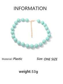 1pc Fashionable Minimalist Versatile Round Acrylic Beaded Necklace For Women, Suitable For Holidays And Everyday Wear - Beaded Necklace - View 30