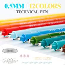 12 Colors Waterproof Fineliner Pen Set, Drawing Outlining Pen For Art, Manga, Sketching, Back To School Reward - Sets - View 4